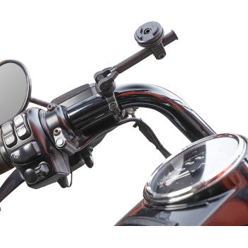 Black SP CONNECT 3D Phone Mount for 1-1/2 inch handlebars, designed for secure smartphone attachment.