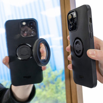 Bill's Exhausts SP CONNECT phone mount, durable motorcycle or bike phone holder with secure grip and sleek design.