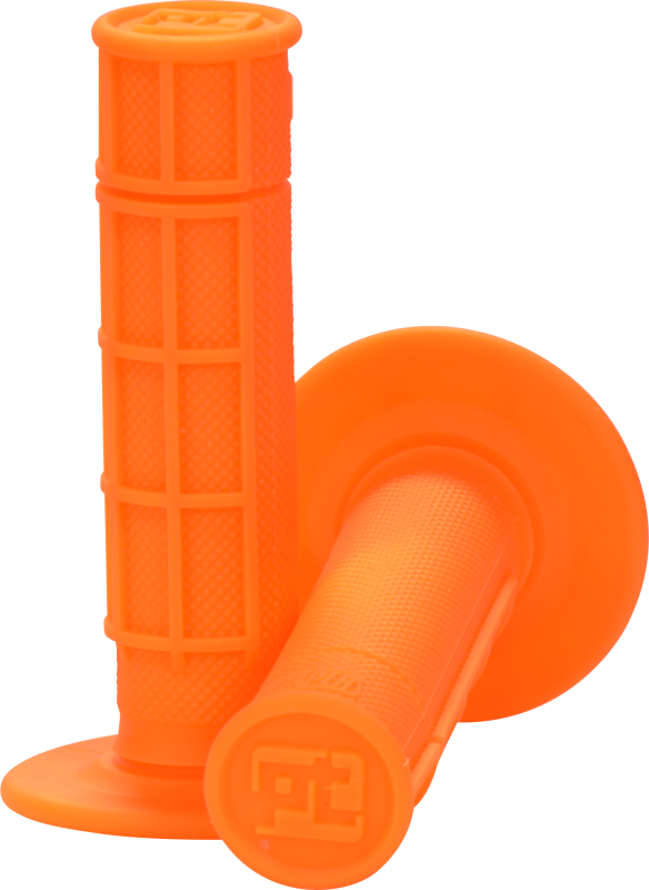 ProTaper 1/2 Waffle Grips in neon orange by Bill's Exhausts, motorcycle handlebar grips with textured waffle pattern.