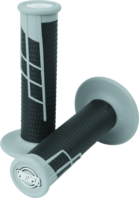 ProTaper Clamp-On 1/2 Waffle Grip in gray and black, designed for motorcycle handlebars, by Bill's Exhausts.