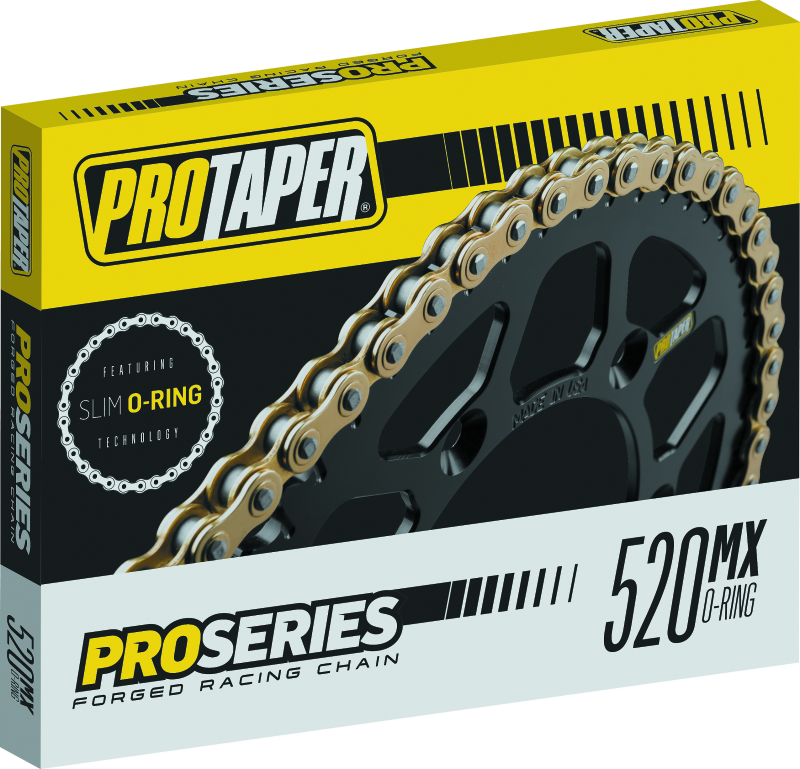 ProTaper Pro Series Forged 520 Slim O-Ring Chain 120L, durable motorcycle chain by Bill's Exhausts with black finish.