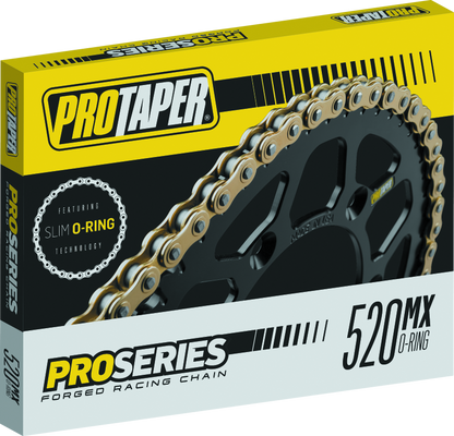 ProTaper Pro Series Forged 520 Slim O-Ring Chain 120L, durable motorcycle chain by Bill's Exhausts with black finish.