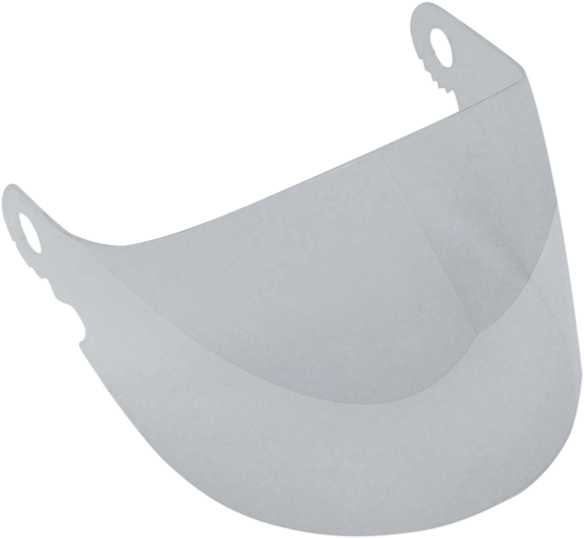 Silver mirror outer shield for AFX FX-50 helmet, protective gear by Bill's Exhausts with reflective finish.