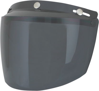 Bill's Exhausts AFX Vintage 3-Snap Shield flip-up dark smoke protective gear, showing the clear dark smoke visor in a closed position.