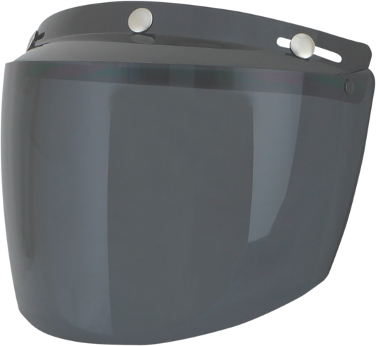 Bill's Exhausts AFX Vintage 3-Snap Shield flip-up dark smoke protective gear, showing the clear dark smoke visor in a closed position.