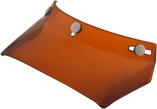 Bill's Exhausts AFX Vintage 3-Snap Visor in amber, long flat protective gear with three snap closures for motorcycle helmets.