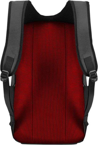 Alpinestars GFX V2 Backpack in black and red, designed for protective gear storage, with padded straps and durable material.