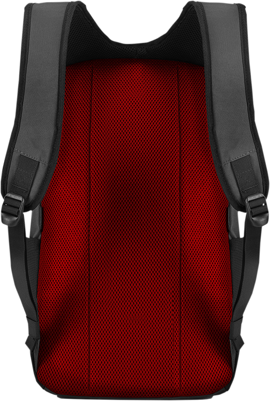 Alpinestars GFX V2 Backpack in black and red, designed for protective gear storage, with padded straps and durable material.