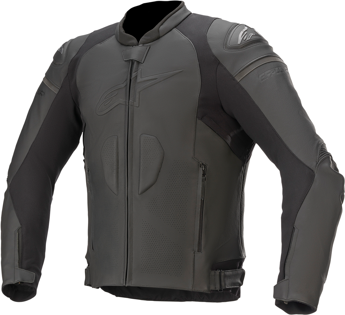 Alpinestars GP Plus R v3 leather motorcycle jacket in black, US 52 / EU 62, featuring protective gear design.