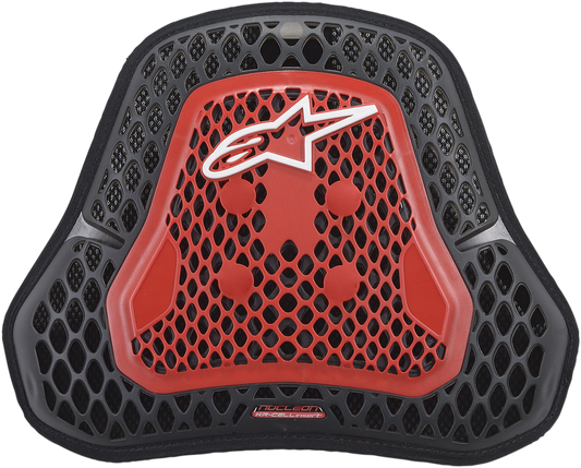 Alpinestars Nucleon KR-Cell CIR small chest protector, protective gear with black and gray design, front view.