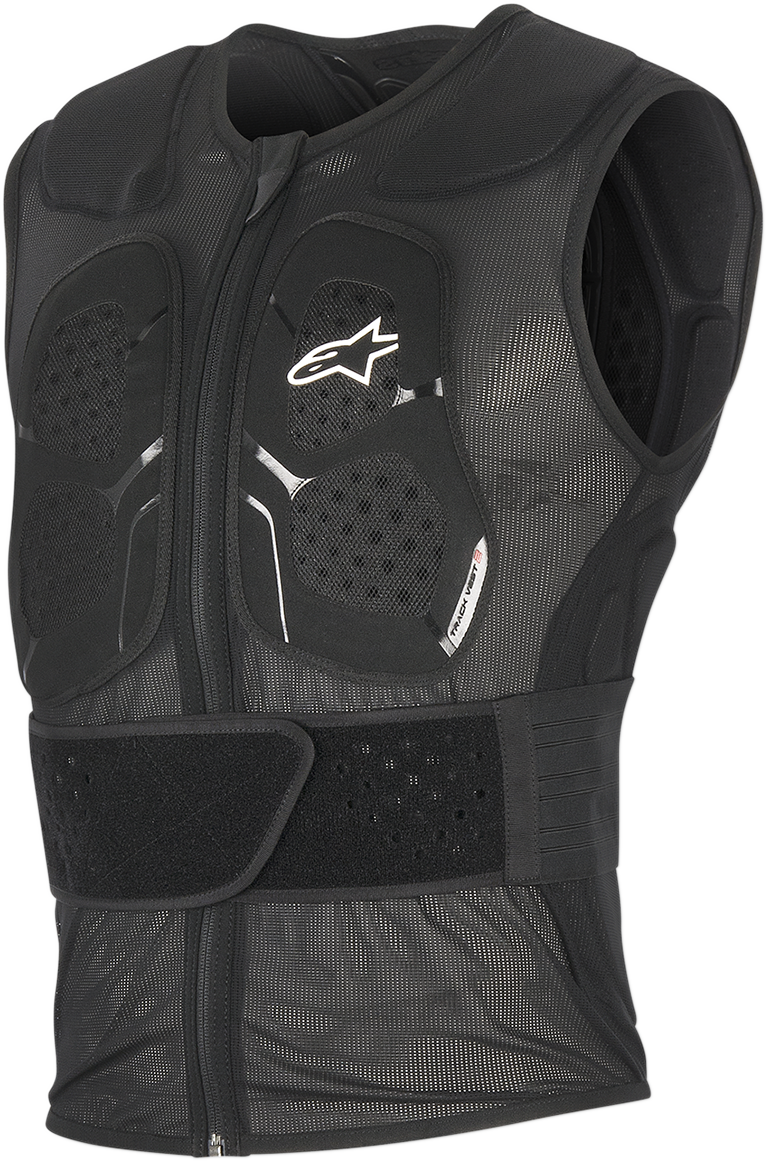 Alpinestars Track 2 Vest in black, large size, protective gear designed for motorcycling or racing safety.