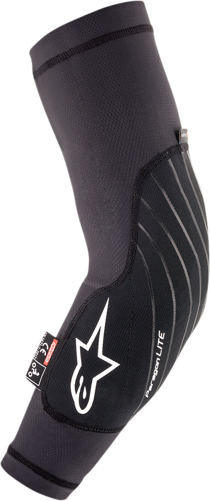 Alpinestars Youth Paragon Lite Elbow Guards in black, L/XL size, protective gear designed for youth riding safety.