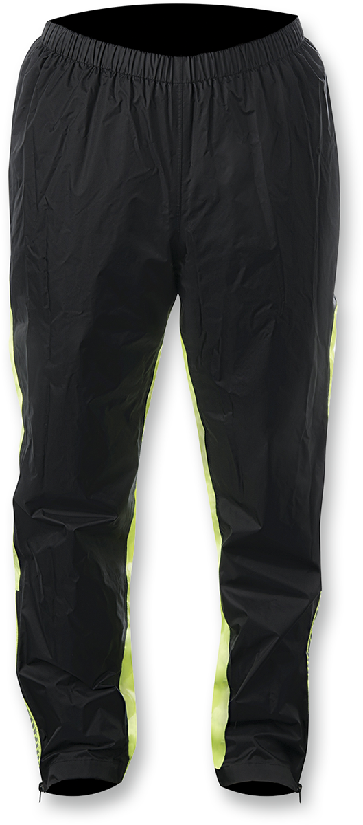 Alpinestars Hurricane rain pants in black, small size, waterproof rainsuit designed for outdoor protection and weather resistance.