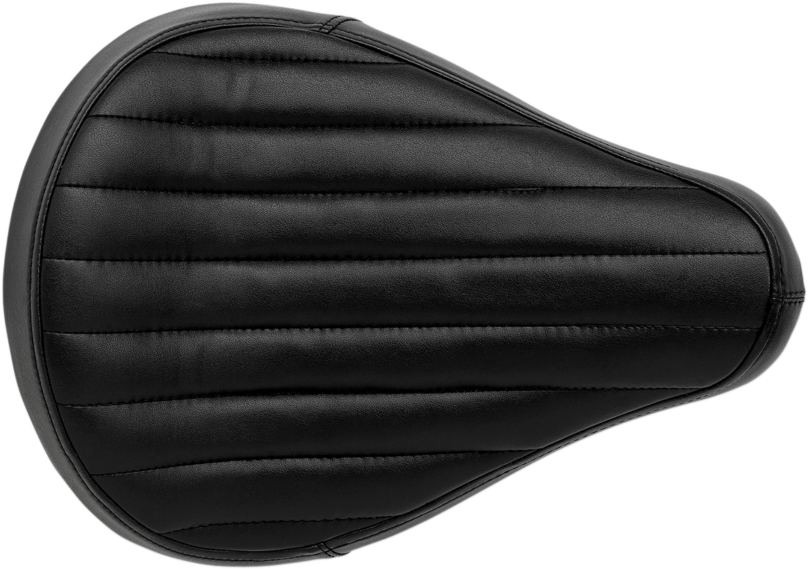 Black BILTWELL Midline Seat with tuck and roll design, featuring durable construction and classic style for motorcycle seating.