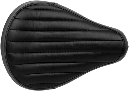 Black BILTWELL Midline Seat with tuck and roll design, featuring durable construction and classic style for motorcycle seating.