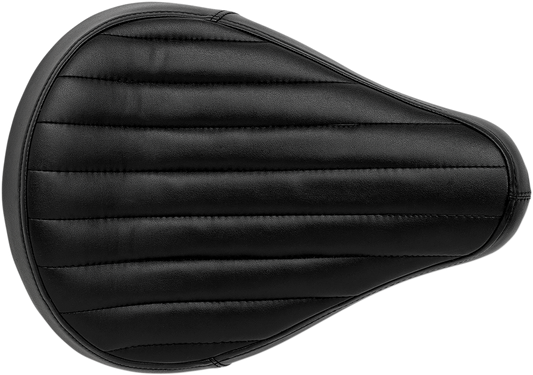 Black BILTWELL Midline Seat with tuck and roll design, featuring durable construction and classic style for motorcycle seating.