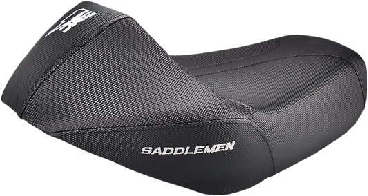 SADDLEMEN 1WR Gripper Seat XL for motorcycle, black leather with textured grip surface, designed for comfort and style.