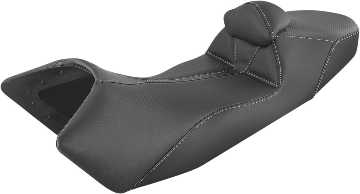 Black SADDLEMEN Adventure Tour Seat with lumbar backrest for KTM 2013-2019, designed for comfort and durability.