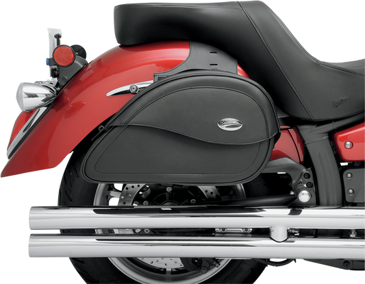 Bill's Exhausts Cruis'n Teardrop Saddlebag for motorcycles, large size, with sleek teardrop design and durable seat construction
