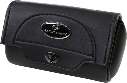Medium SADDLEMEN Cruis'n Tool Bag mounted on motorcycle seat, designed for easy access and durability by Bill's Exhausts.