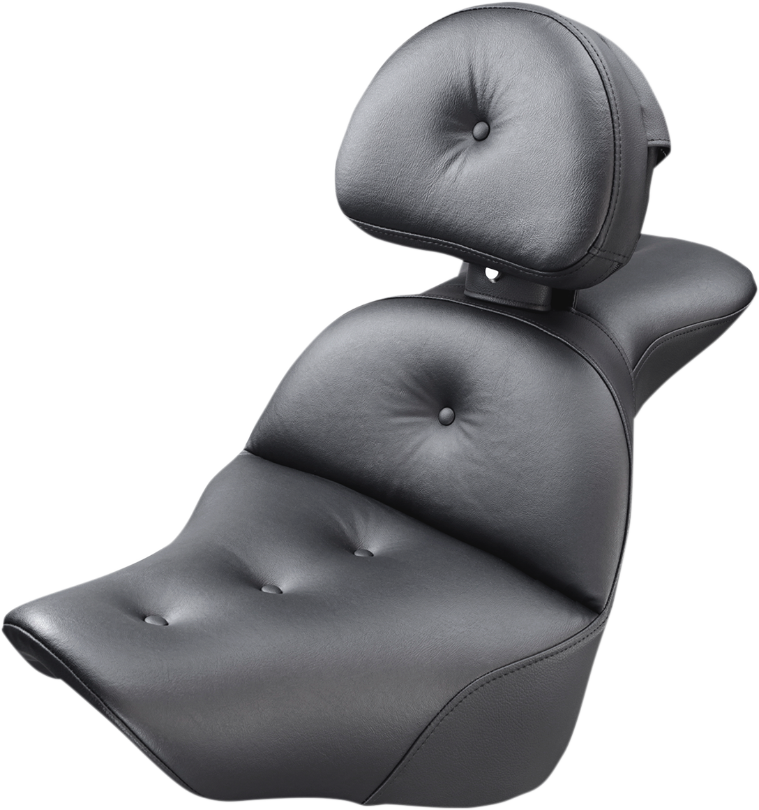 Bill's Exhausts Saddlemen Explorer Road Sofa Seat with backrest for motorcycle, featuring comfortable padded seat and supportive backrest