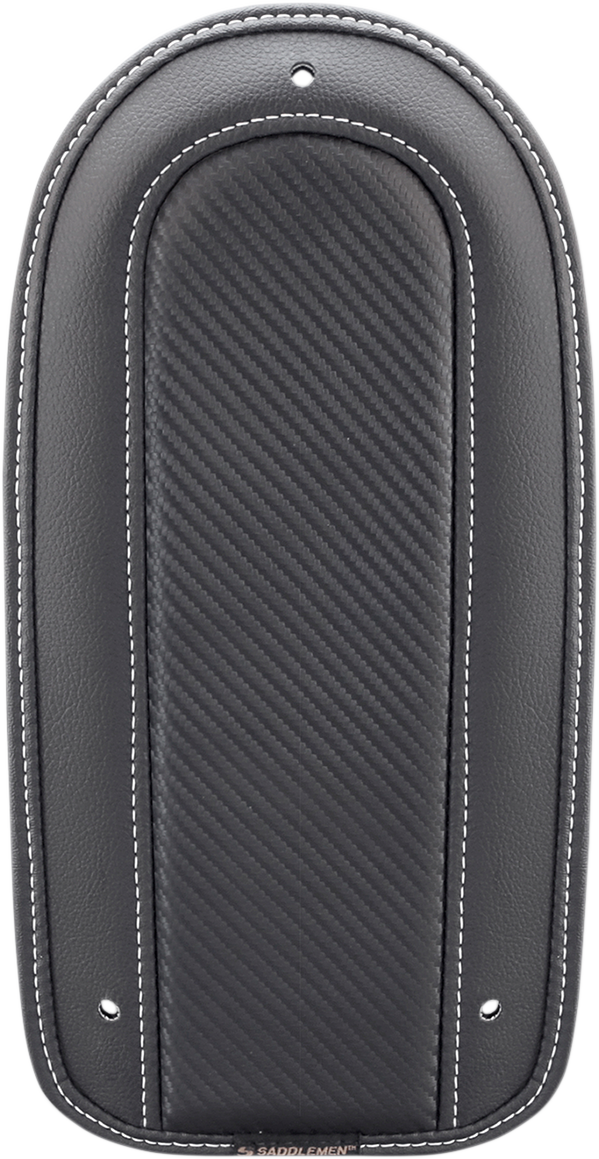 SADDLEMEN Fender Chap matching Dominator Solo Seat on a motorcycle, designed for Bill's Exhausts seats with a sleek black finish.