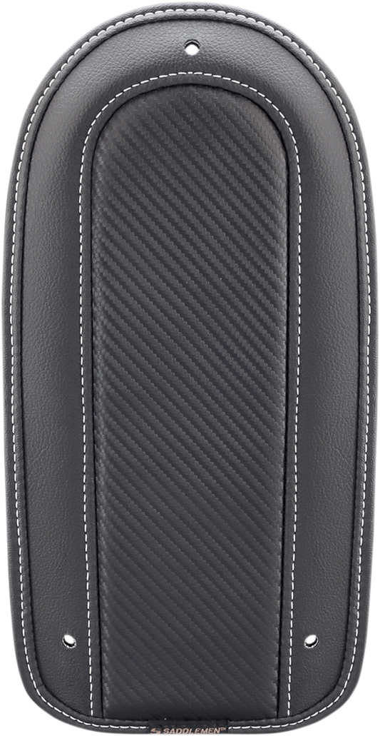 SADDLEMEN Fender Chap matching Dominator Solo Seat on a motorcycle, designed for Bill's Exhausts seats with a sleek black finish.