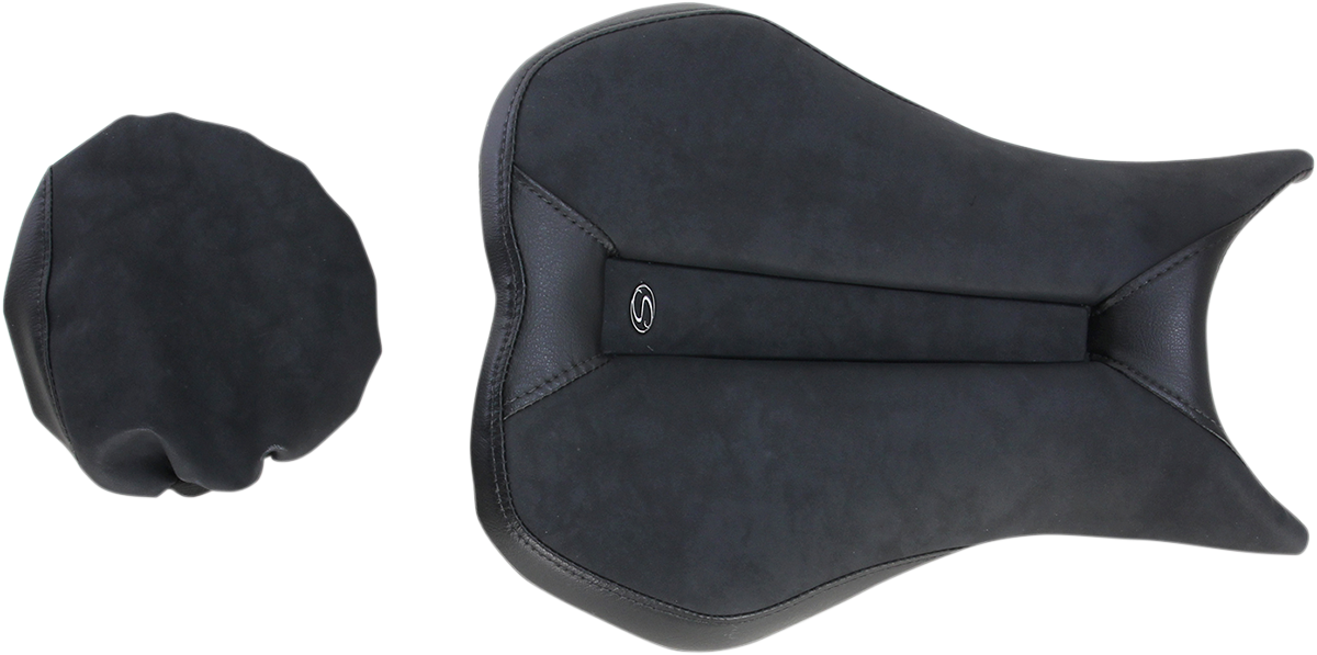 Bill's Exhausts Gel Channel Sport Seat in black, a comfortable motorcycle seat with gel cushioning for enhanced ride support.