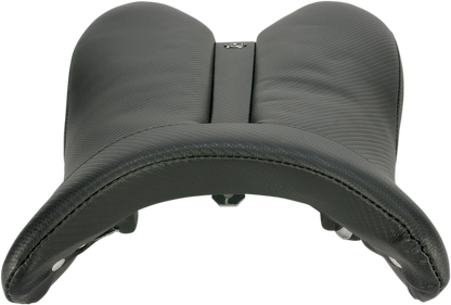 Black SADDLEMEN Gel Channel Track Carbon Fiber Sport Seat for R6 motorcycle, featuring sleek design and premium construction.
