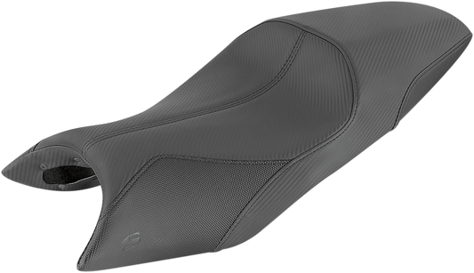 Bill's Exhausts Saddlemens GP-V1 motorcycle seat for FTR1200, showing black, contoured design with textured surface.
