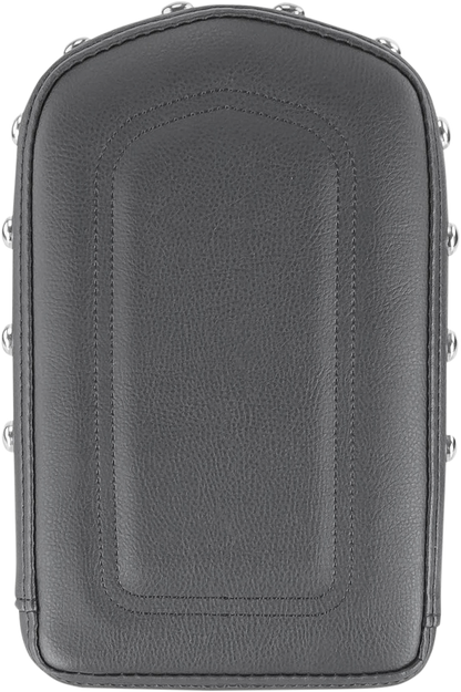 SADDLEMEN Gravestone Studded motorcycle seat pad by Bill's Exhausts, black with silver studs, designed for comfort and style.