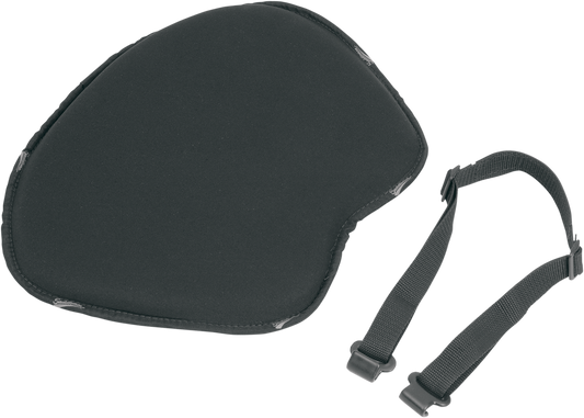 Black Saddlemens Original Comfort seat pad with soft-stretch fabric, extra large size, designed for motorcycle seats.