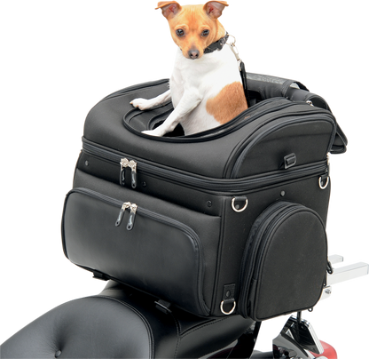 Bill's Exhausts SADDLEMEN Pet Voyager motorcycle seat in black, showcasing its comfortable design and durable construction.
