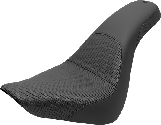 Bill's Exhausts SADDLEMEN Profiler Basket-weave black motorcycle seat, sleek design with detailed stitching for comfort and style