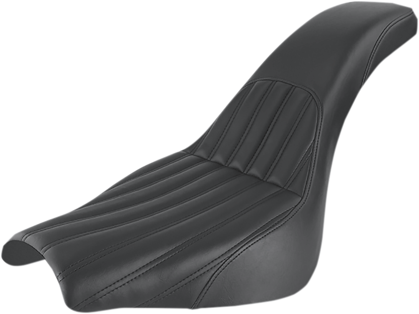 Black SADDLEMEN Profiler Knuckle seat for motorcycles, designed for comfort and style, shown on a bike.