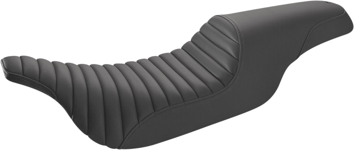 Black SADDLEMEN Profiler Tuck-n-Roll motorcycle seat by Bill's Exhausts, featuring a sleek, contoured design and detailed stitching.