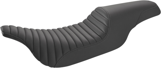 Black SADDLEMEN Profiler Tuck-n-Roll motorcycle seat by Bill's Exhausts, featuring a sleek, contoured design and detailed stitching.