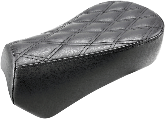 Black SADDLEMEN Renegade Pillion Pad with lattice stitching on Scout Bobber seat from 2018 to 2023.