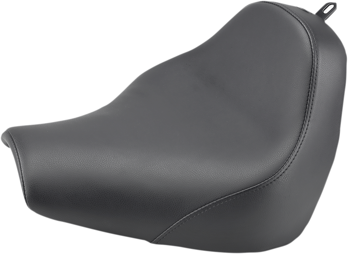 SADDLEMEN Renegade Solo Seat for motorcycles, black leather with sleek design, from Bill's Exhausts.