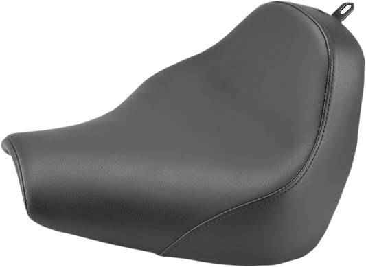 SADDLEMEN Renegade Solo Seat for motorcycles, black leather with sleek design, from Bill's Exhausts.