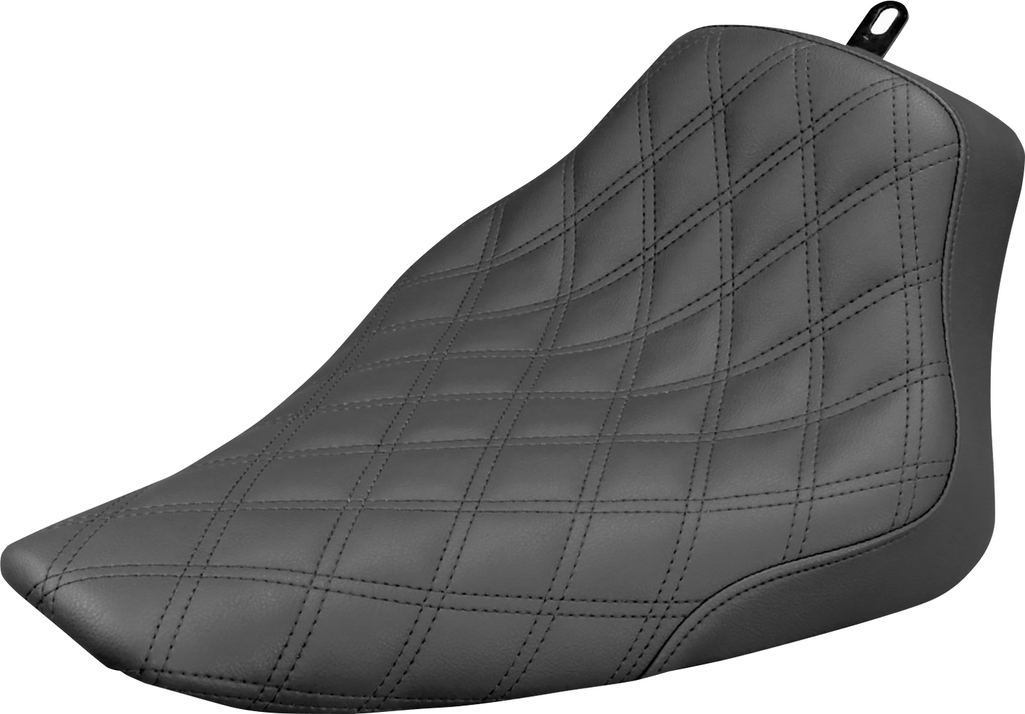 Black SADDLEMEN Renegade Solo Seat with lattice stitching, designed for motorcycles, featuring a sleek and comfortable design.