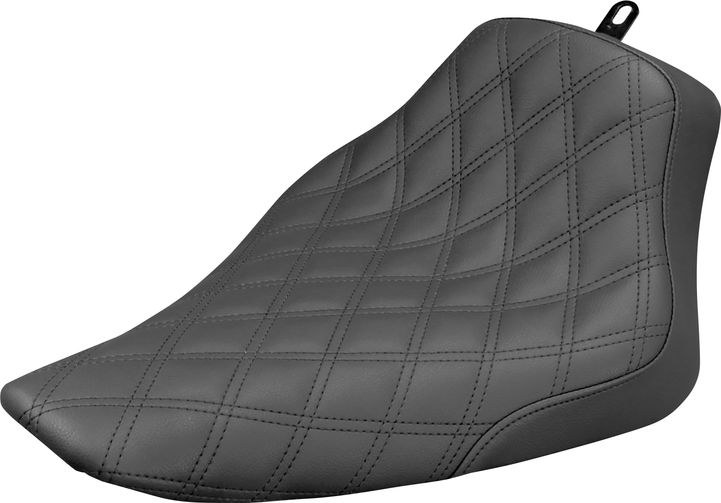 Black SADDLEMEN Renegade Solo Seat with lattice stitching, designed for motorcycles, featuring a sleek and comfortable design.