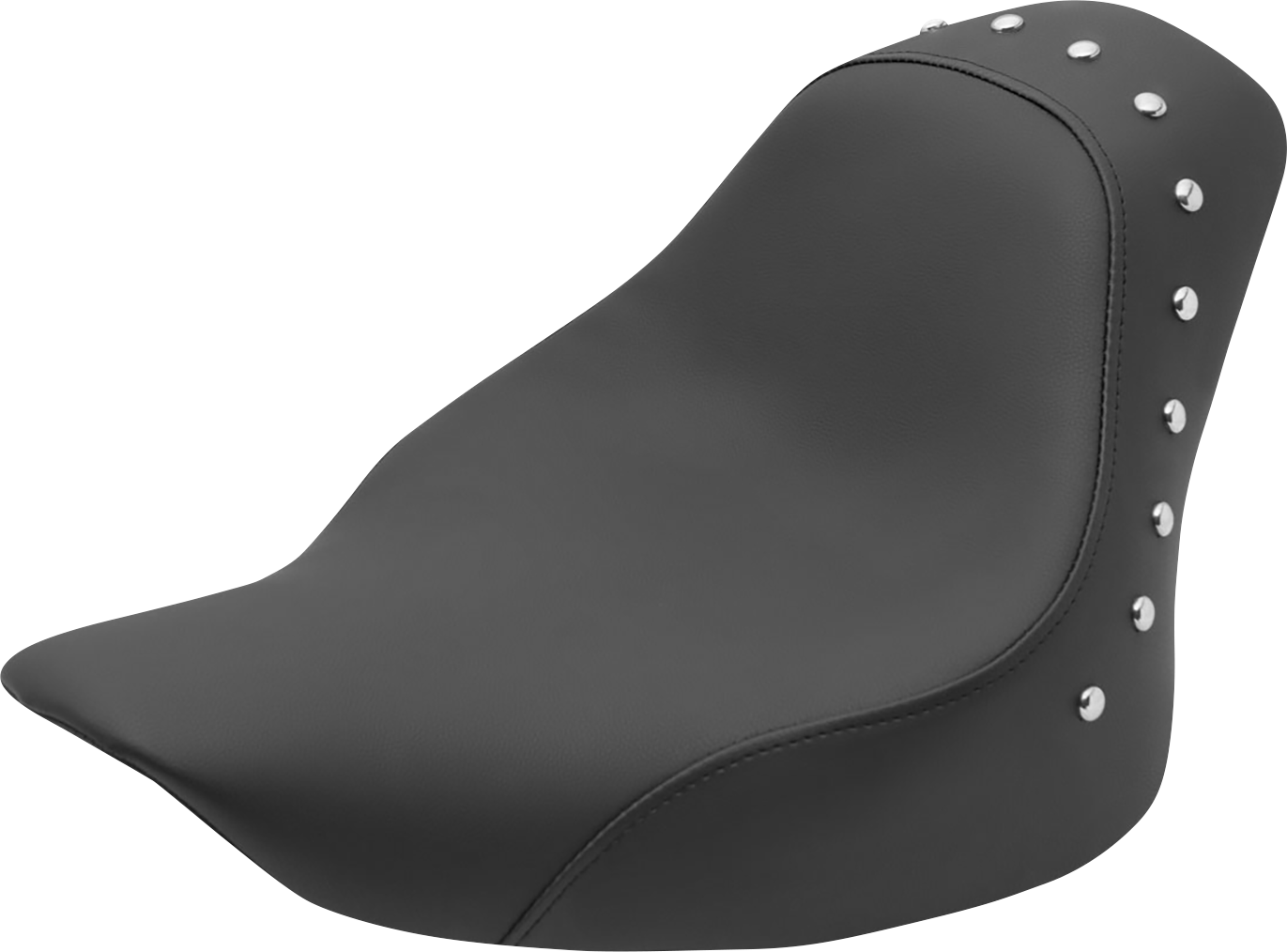 Bill's Exhausts SADDLEMEN Renegade Studded Seat for motorcycle, featuring a black leather seat with silver stud accents.