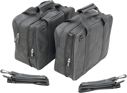 Bill's Exhausts Saddlemen saddlebag liner designed for seat storage, shown in the product image.
