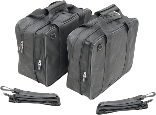 Bill's Exhausts Saddlemen saddlebag liner designed for seat storage, shown in the product image.