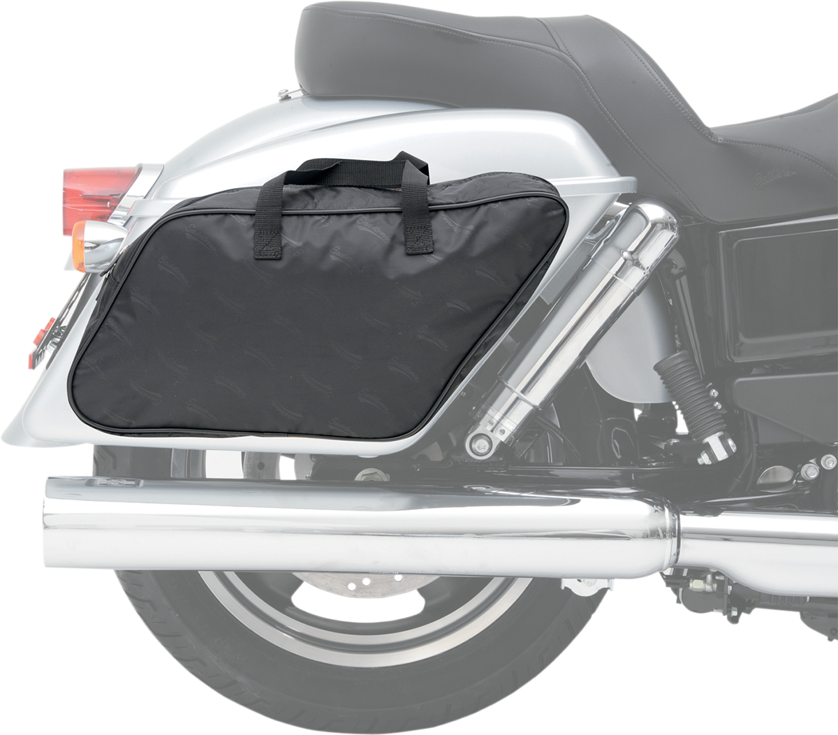 Bill's Exhausts Saddlemen saddlebag liner for FLD 3501-0759, designed for motorcycle seats and saddlebag storage capacity.
