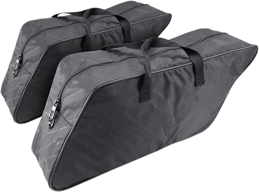 Water-resistant Saddlemen Saddlebag Liner for Harley-Davidson FLH, with durable 600D SaddleTuff™ fabric and seat compatibility.