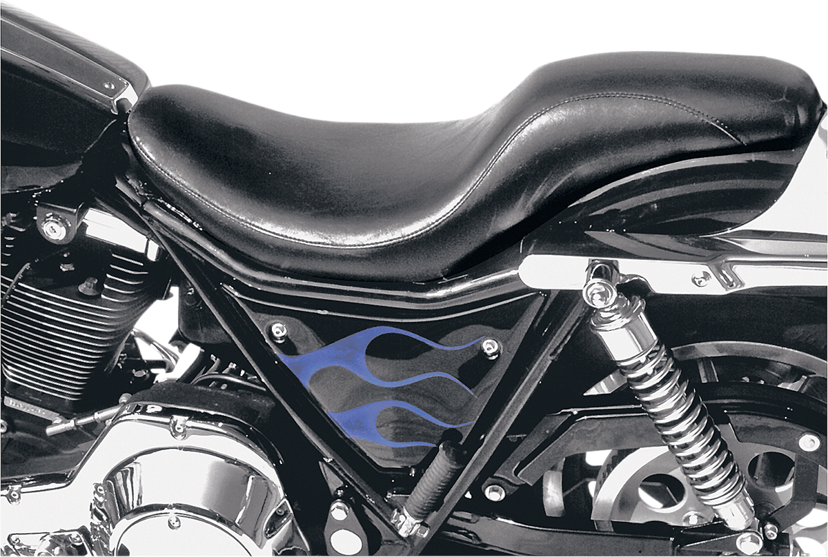Bill's Exhausts Saddlemens Seat Profiler in black smooth finish designed for FXR motorcycles, providing comfortable seating.