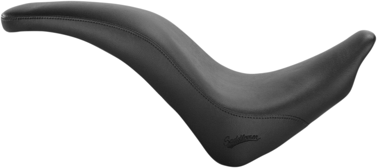 Black Saddlemens Profiler motorcycle seat for VT1300C with smooth design, featuring a comfortable riding surface and sleek appearance.