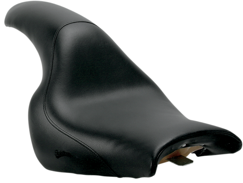 Black Saddlemens Profiler seat for VTX1300R/S motorcycle, smooth design, durable black upholstery, optimized for rider comfort